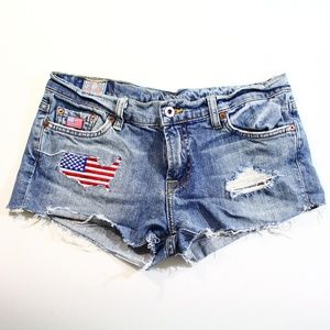 Women's Lucky Brand Patriotic Cut-Off Shorts Sz 28
